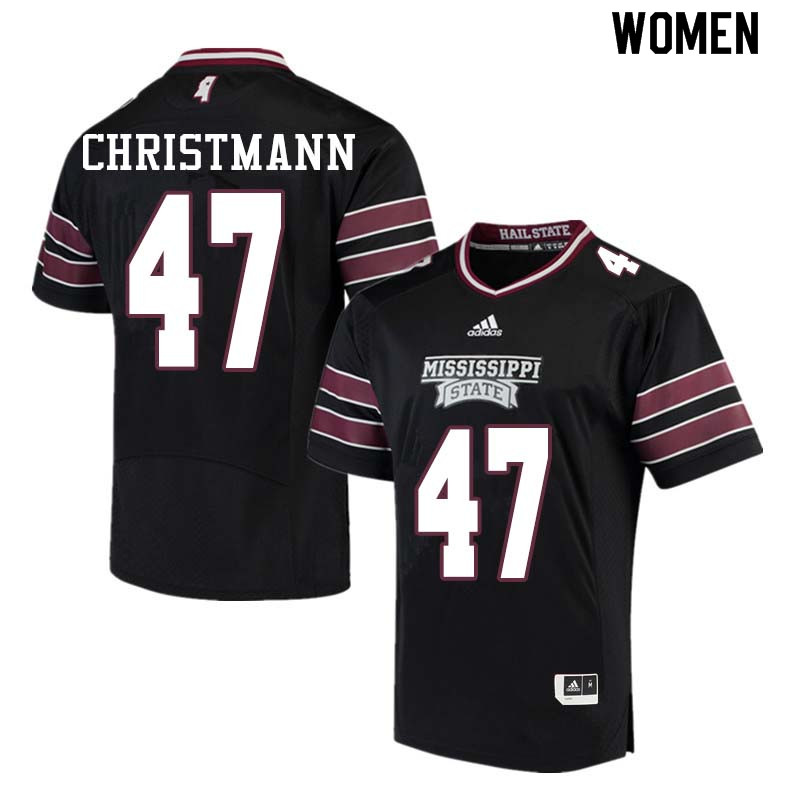 Women #47 Jace Christmann Mississippi State Bulldogs College Football Jerseys Sale-Black